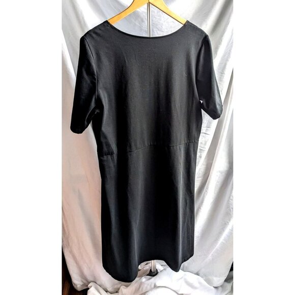 SAHALIE A-Line Ponte Little Black Dress Elevated Basics Cotton Blend Size XL - Picture 6 of 6